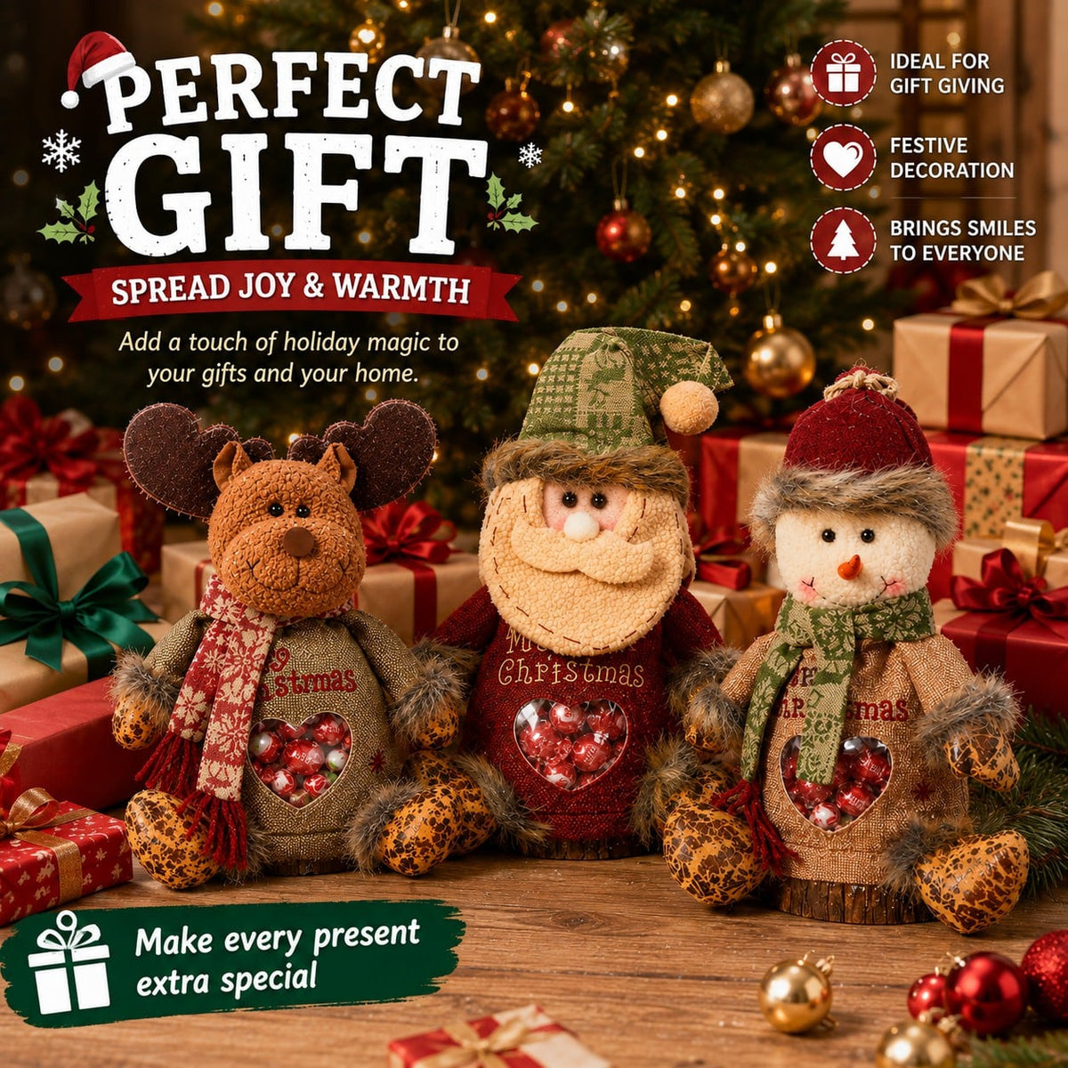 ๐Reusable Zippered Christmas Gift Bags โ 3 Festive Designs ๐