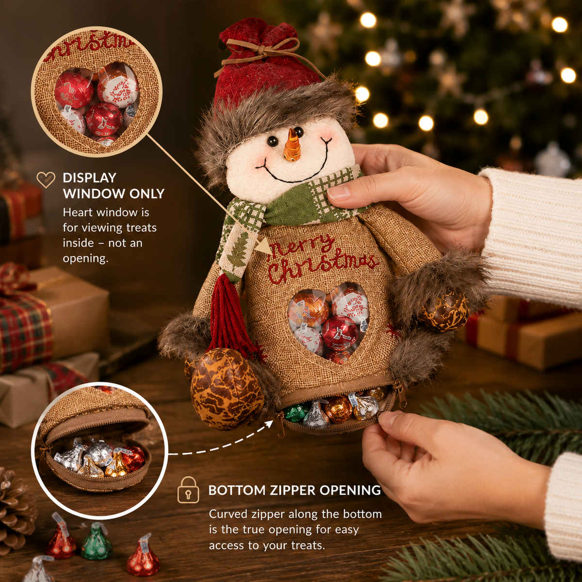 🎄Reusable Zippered Christmas Gift Bags – 3 Festive Designs 🎁
