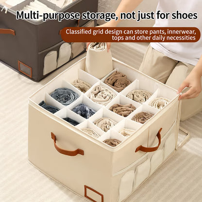 👟Shoe Organizer for Closet, Fabric Shoe Storage Boxes with Clear Cover, Storage, Foldable Space-saving Storage Container Bins🔥
