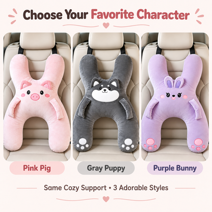 🐷 Kids Car Travel Hug Pillow – Soft H-Shaped Nap Companion for Road Trips 🚗💤