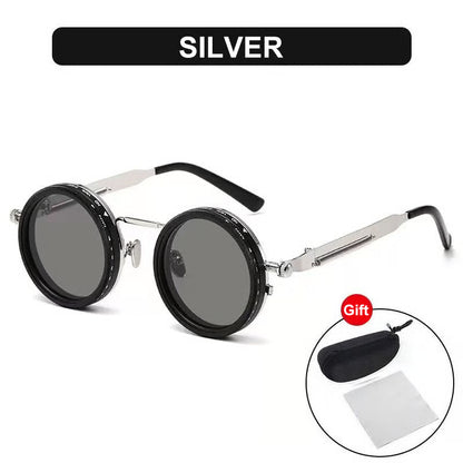 Adjustable Tint Rounded Polarized Lenses Retro Sunglasses