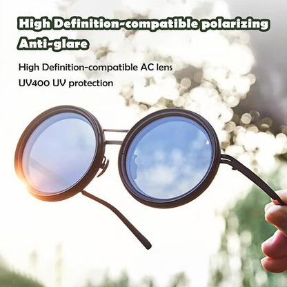 Adjustable Tint Rounded Polarized Lenses Retro Sunglasses