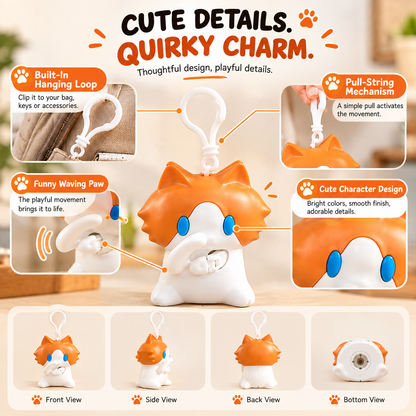 🐱Pull-String Cat Keychain Toy – Funny Bag Charm & Gift for Cat Lovers