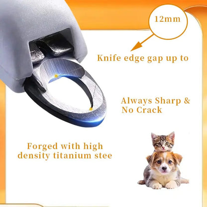 LED Light Pet Nail Clippers - 5X Magnification