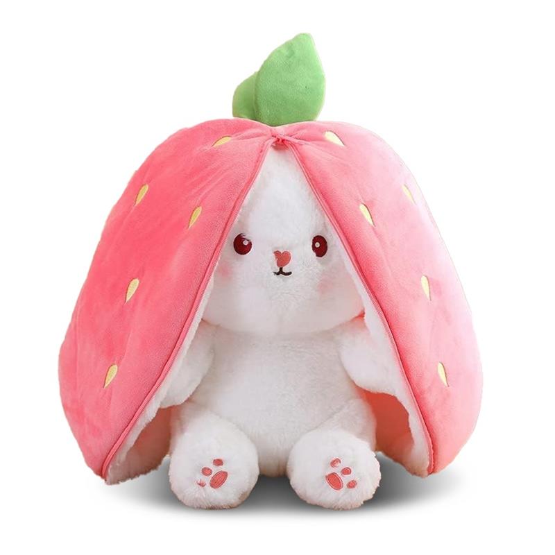 Flip-a-Fluff: Transformable Strawberry & Carrot Bunny