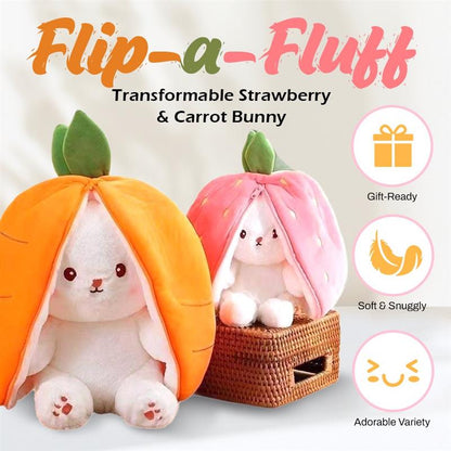 Flip-a-Fluff: Transformable Strawberry & Carrot Bunny