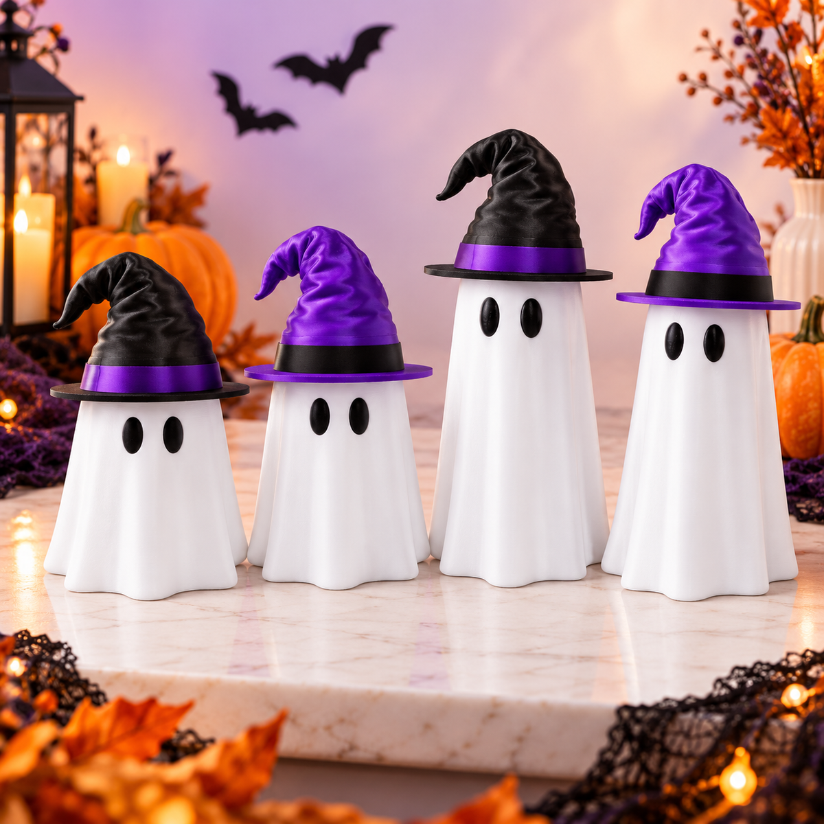 Ghost Can Holder with Witch Hat Dust Cover