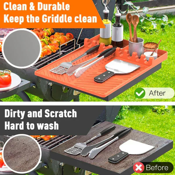 🌞Summer Sale 50% OFF🔥Silicone Grill Tools Mat with Drip Pad