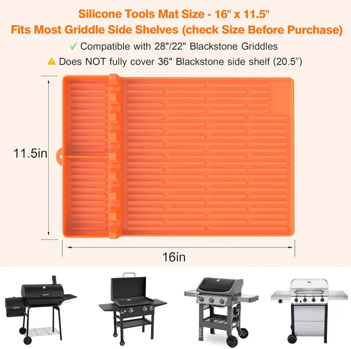 🌞Summer Sale 50% OFF🔥Silicone Grill Tools Mat with Drip Pad